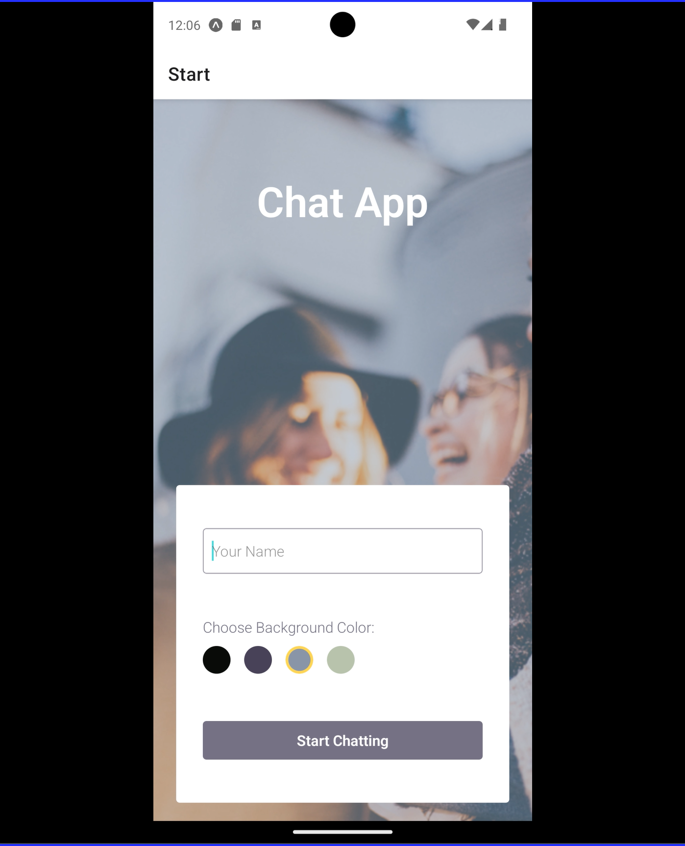 Screenshot of React-Native Chat App